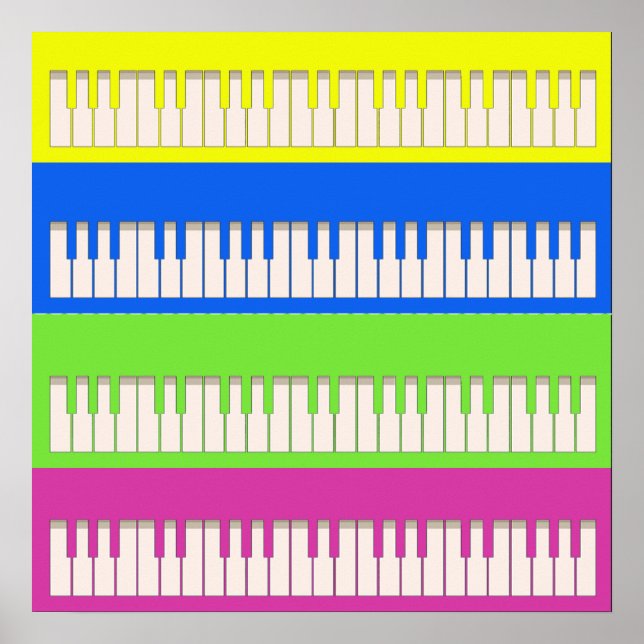 Poster de quatre claviers Pop Art (Devant)