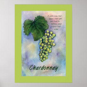 Poster de raisins de vin Chardonnay
