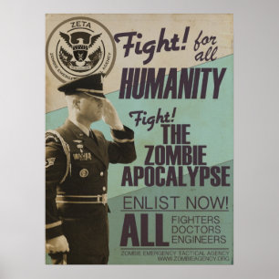 Poster de recrutement de Zombie Apocalypse vintage