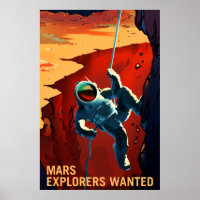 Poster de recrutement Mars de la NASA - Explorateu
