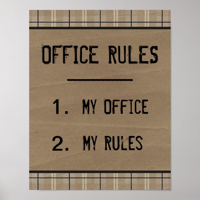 Poster de règles de bureau amusant (Devant)