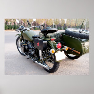 Poster De retour de la moto 750B-2 vintage avec un