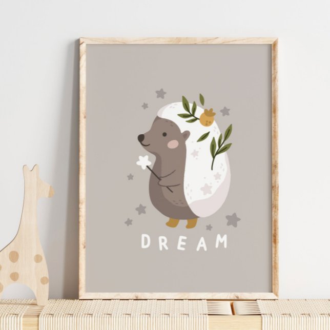 Poster de rêve animal de hérisson Woodland | Impre (Créateur téléchargé)