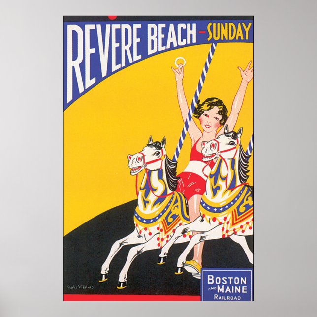 Poster de Revere Beach Vintage voyage (Devant)