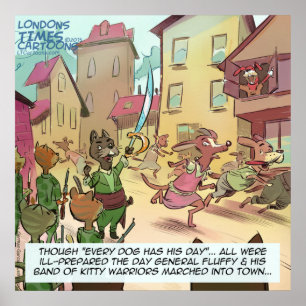 Poster de Rick London Funny Cats Vs Chiens
