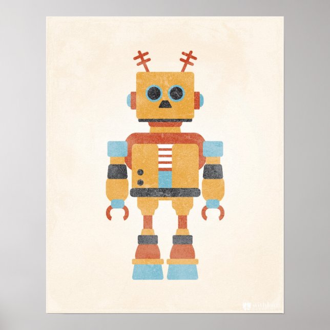 Poster de robot vintage (Devant)