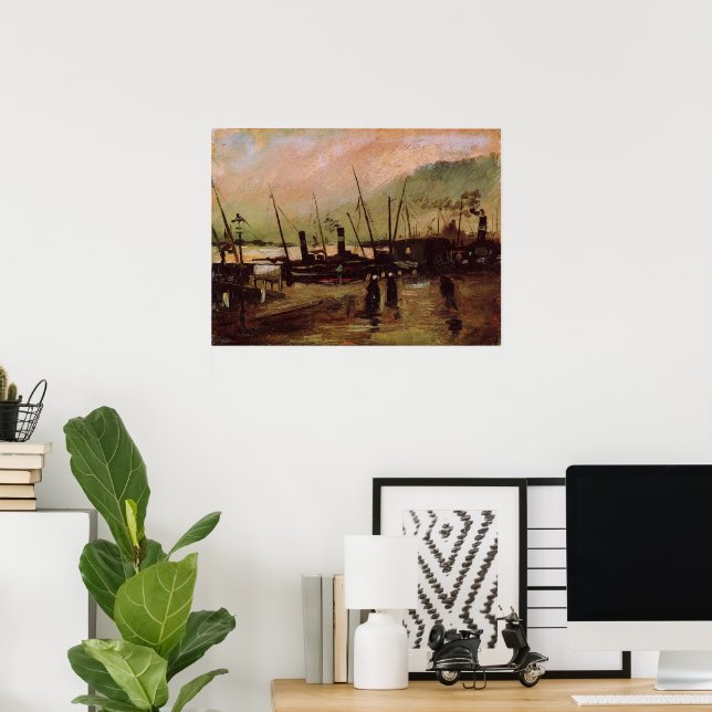 Poster De Ruijterkade in Amsterdam par Vincent van Gogh (Bureau à domicile)