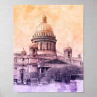 Poster de Saint-Pétersbourg Russie - St. Isaac's