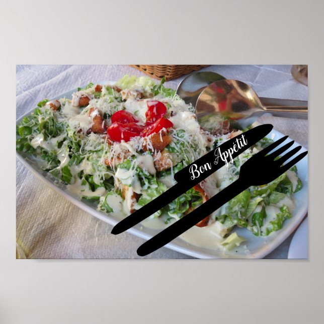 Poster de salade grecque Bon Appétit (Devant)