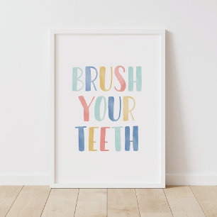 Poster de salle de bain pour enfants colorés