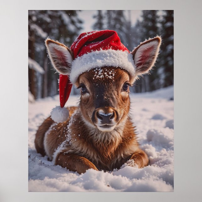 Poster de Santa Hat Deer (Devant)