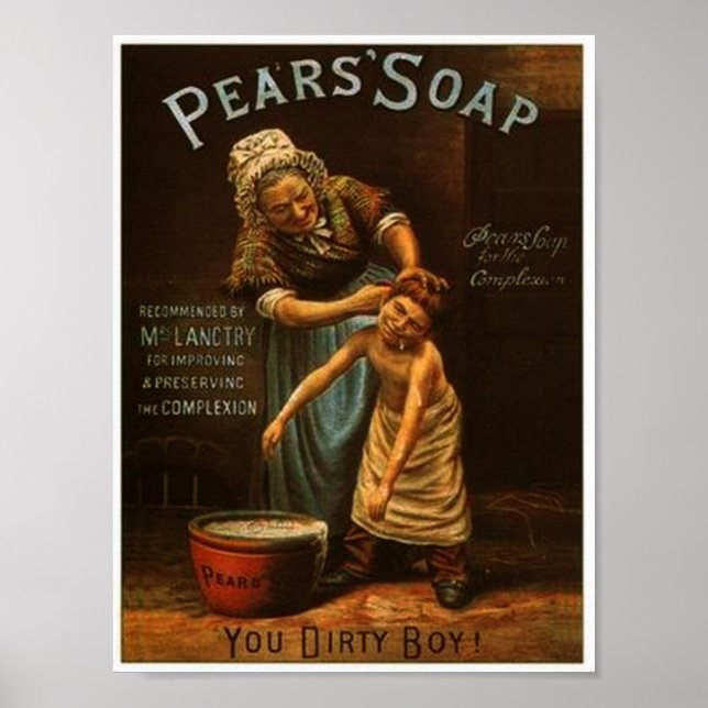 Poster de savon à poires vintages (Devant)
