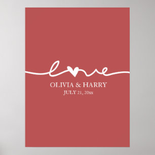 Poster de script d'amour pour les noms personnalis