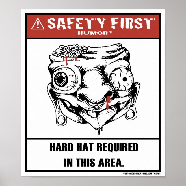 Poster de sécurité du premier Humour-Casquette dur (Devant)
