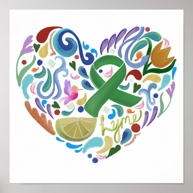 Poster de sensibilisation à la chaux de Lyme Ruban (Devant)