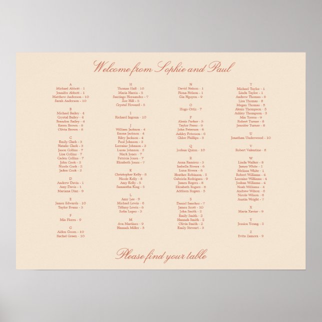 Poster de siège alphabétique en Terracotta Script (Devant)
