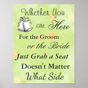 Poster de siège pour Mariage, Floral Green Thème