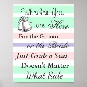 Poster de siège pour Mariage, Vert, Pink Thème