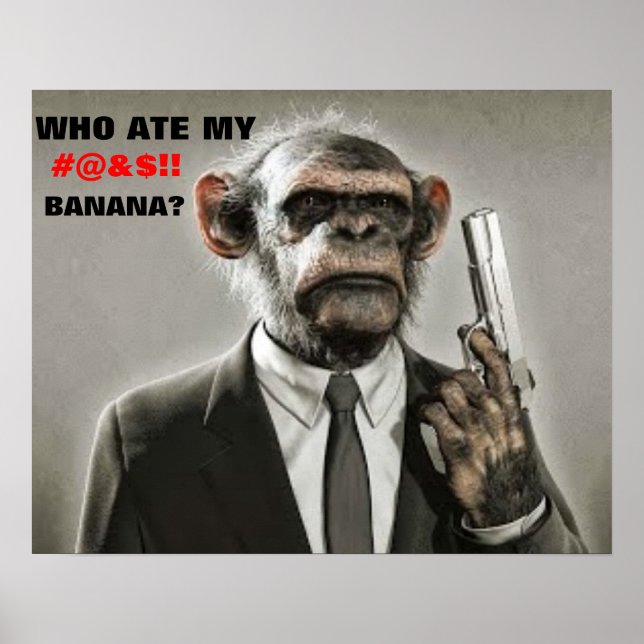 Poster de singe en colère (Devant)