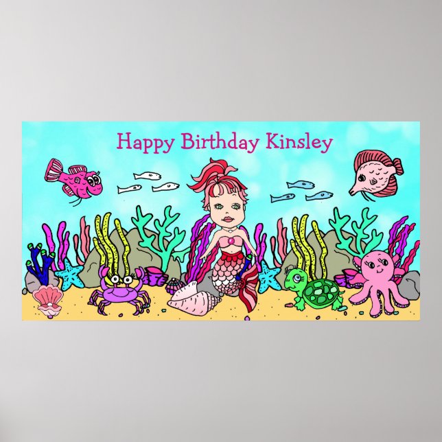 Poster de sirène d'anniversaire heureux (Devant)