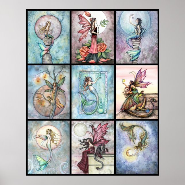Poster de sirène et de fée par Molly Harrison (Devant)