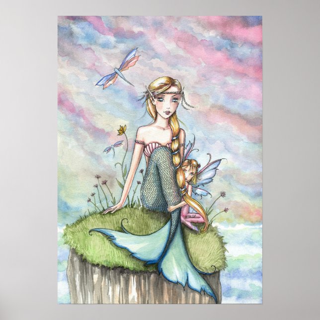 Poster de sirène et de petite fée (Devant)
