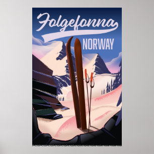 Poster de ski de Folgefonna norway.