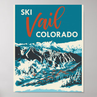 Poster de ski de Vail vintage