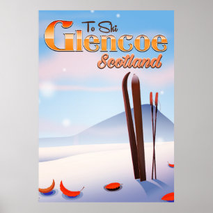 poster de ski Glencoe Scotland