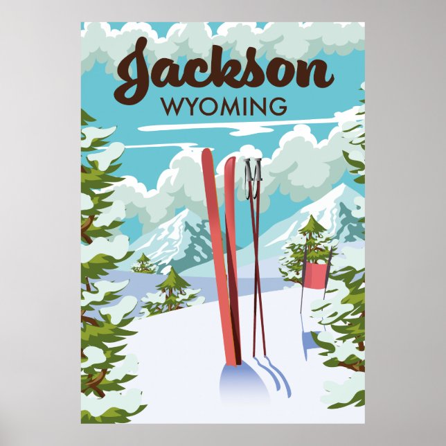 poster de ski Jackson Wyoming (Devant)