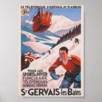 Poster de ski Vintage France
