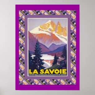 Poster de ski vintage, France, La Savoie