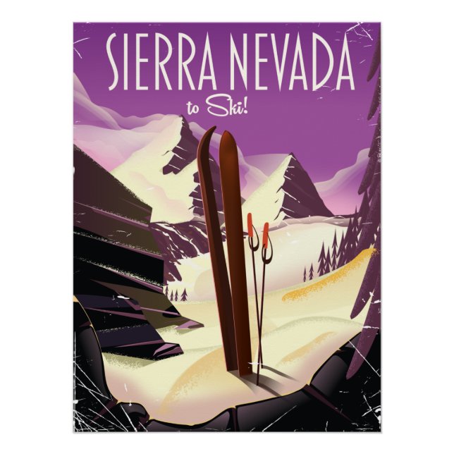 poster de ski vintage Sierra Nevada (Devant)