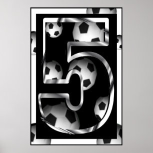 Poster de soccer numéro 5 personnalisé