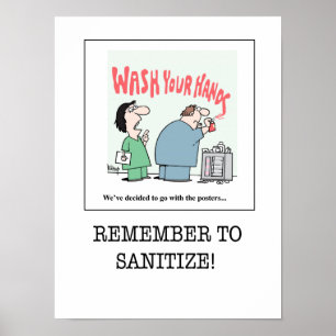 Poster de soins infirmiers B - Pensez à Sanitize!