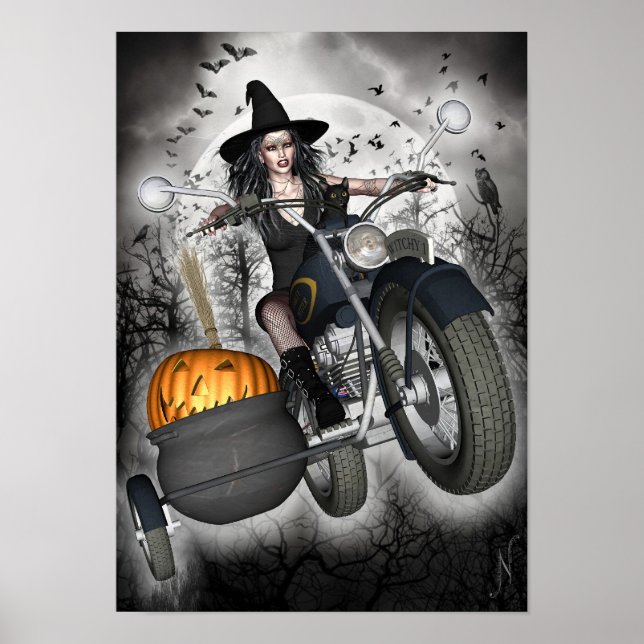 Poster de sorcière - Biker Witch (Devant)