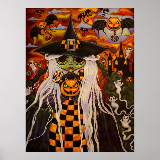 Poster de sorcière en carton (Devant)