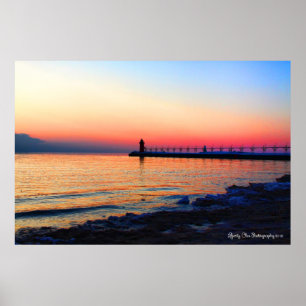 Poster de South Haven, Michigan Lighthouse 36"X24"
