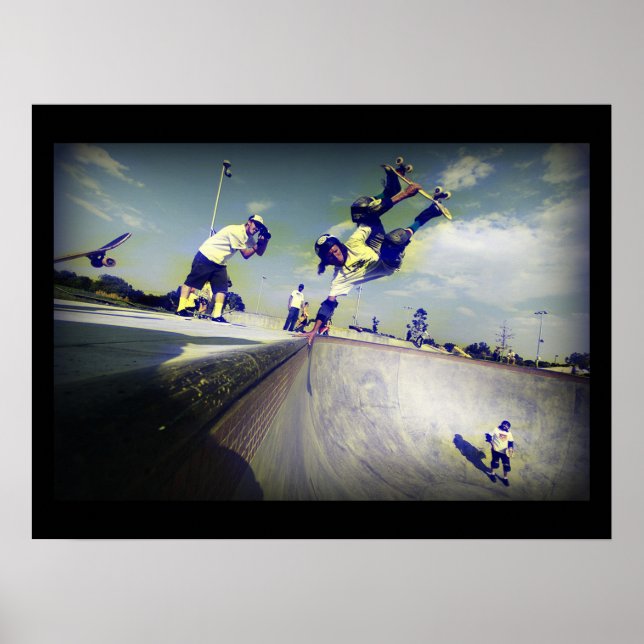 Poster de sports extrêmes : Skateboarders faisant  (Devant)