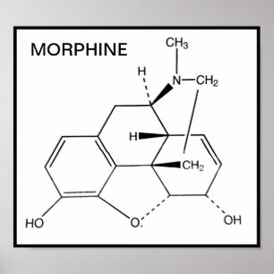 POSTER DE STRUCTURE CHIMIQUE MORPHINE