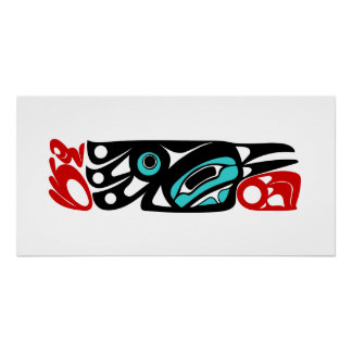 Poster de style amérindien Raven NW Coast