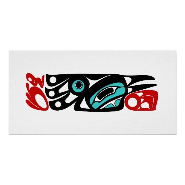 Poster de style amérindien Raven NW Coast (Devant)
