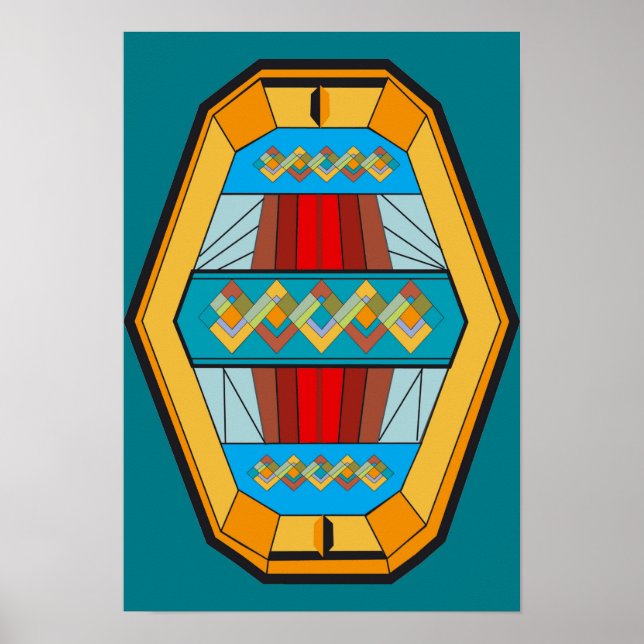 Poster de style Art déco avec forme de gemme (Devant)