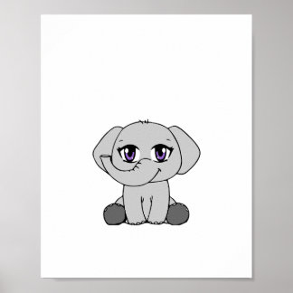 Poster de style Chibi de Baby Elephant