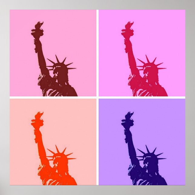 Poster de style pop art Statue de la Liberté (Devant)