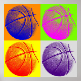 Poster de style rétro de Basketball Art Pop Quatre