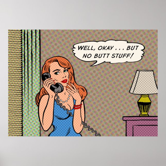 Poster de style rétro "No Butt Stuff" (Devant)