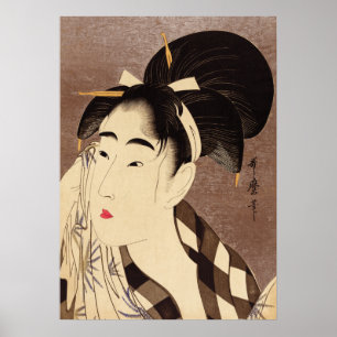 Poster de sueur de femme essuyant