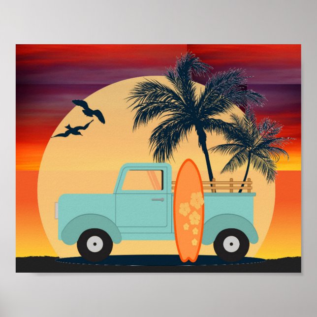 Poster de surf Retro (Devant)