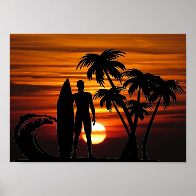 Poster de surfer (Devant)